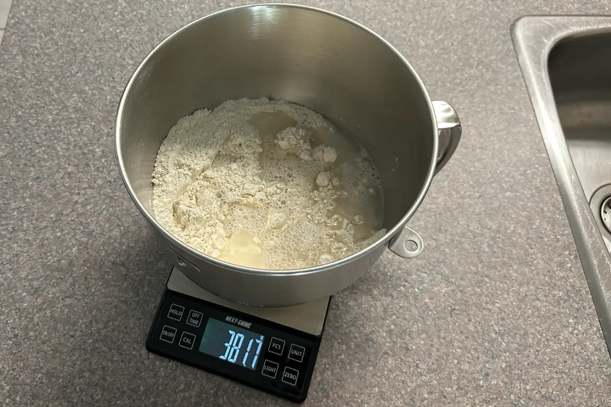 Step showing bread making process