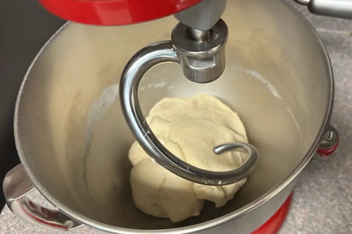 Step showing bread making process