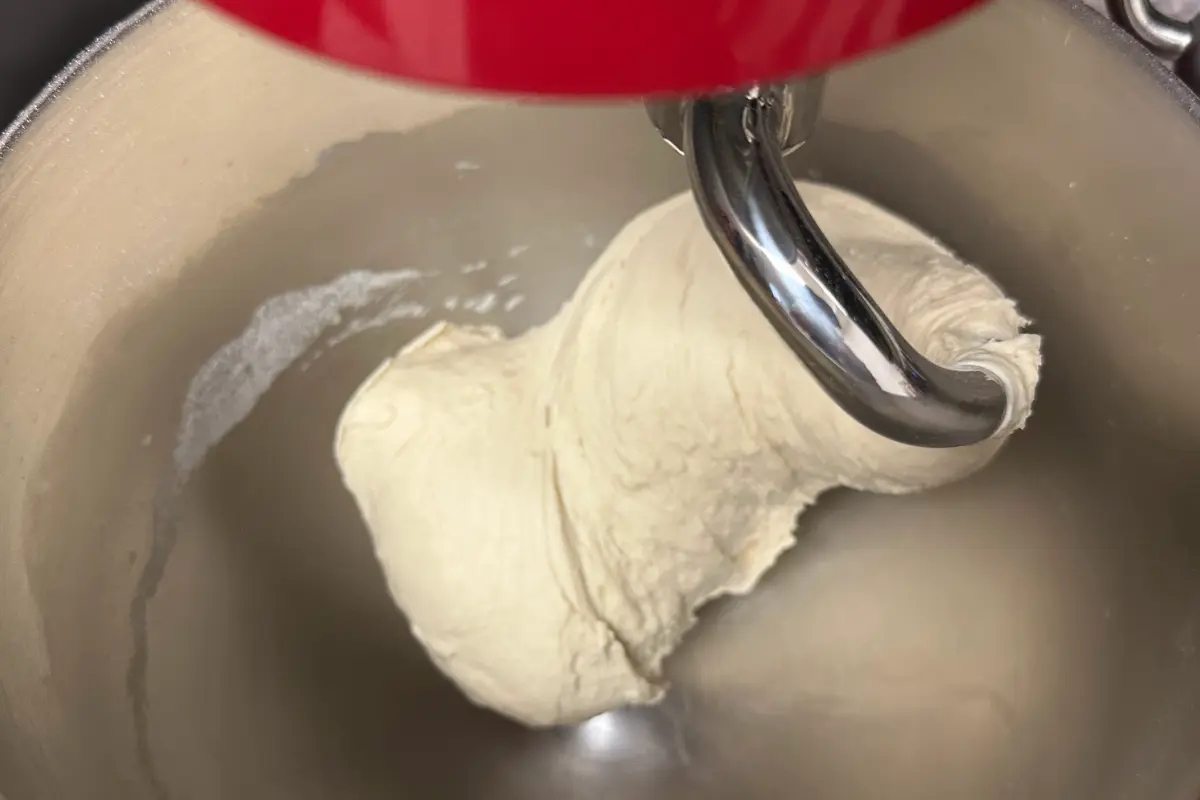 Step showing bread making process