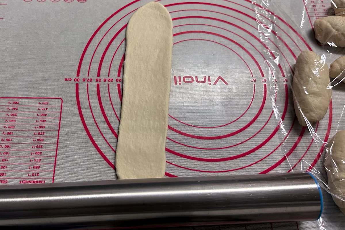 Step showing bread making process