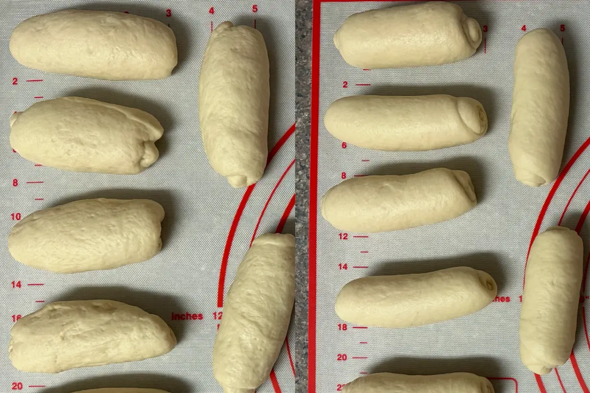 Step showing bread making process