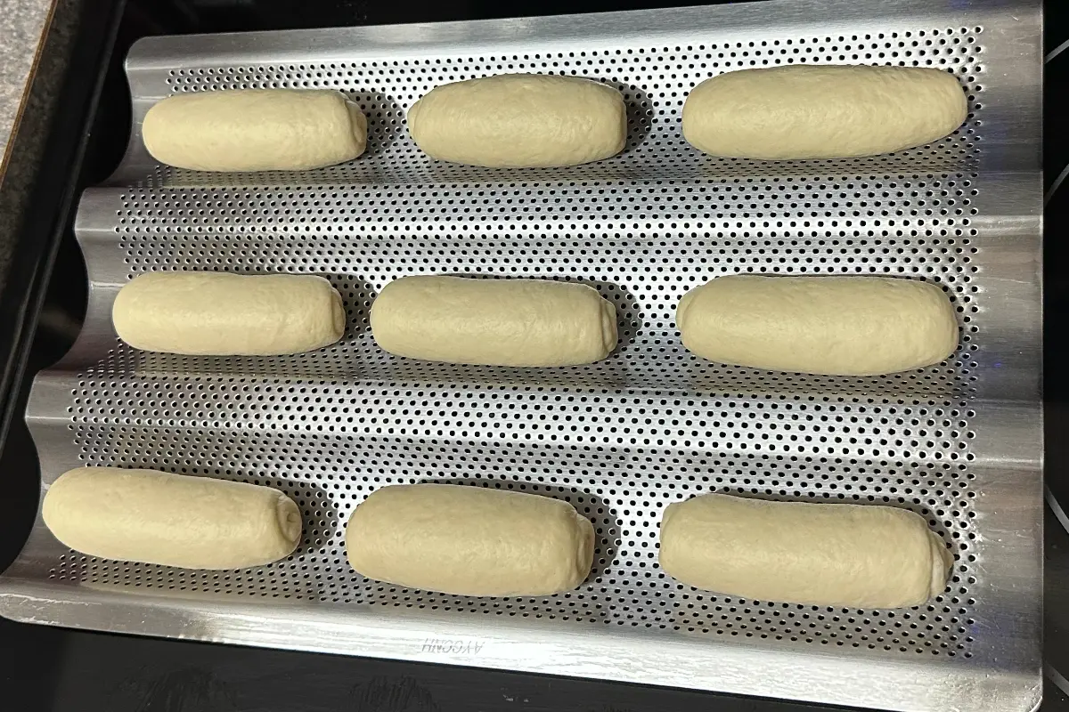 Step showing bread making process