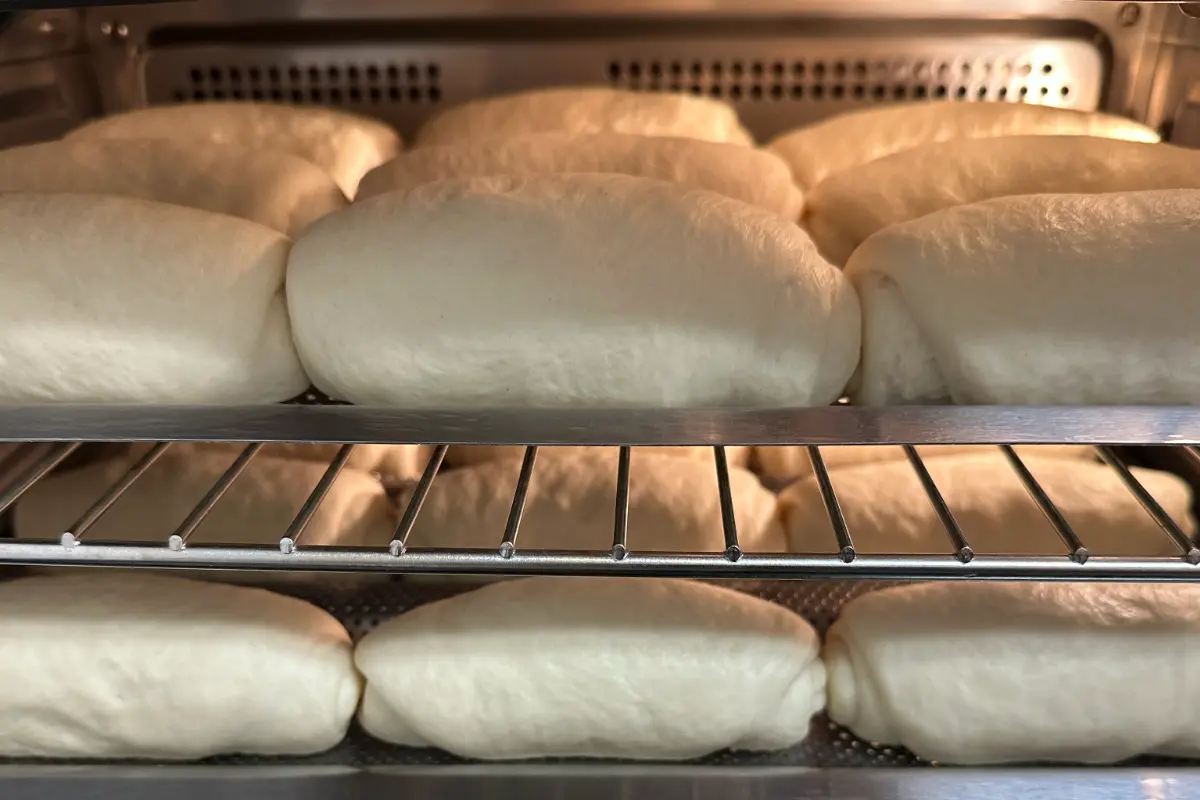 Step showing bread making process