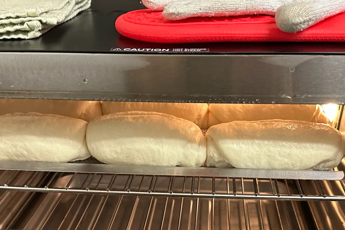 Step showing bread making process