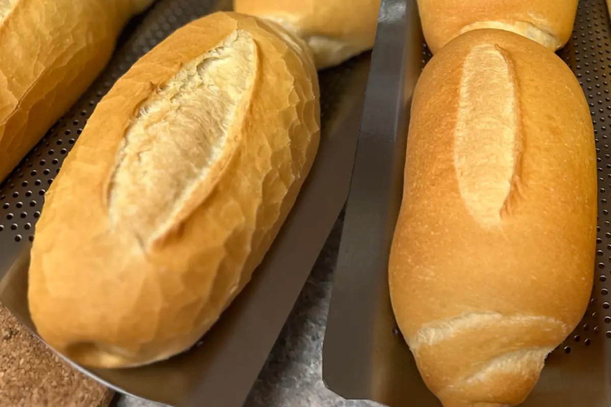 Step showing bread making process